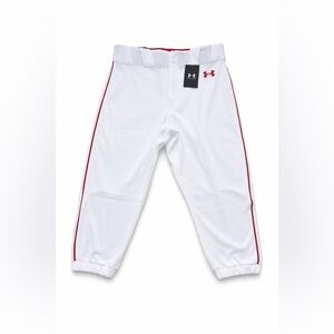 Under Armour UA Mens Size Med Gameday Vanish Knicker White Piped Baseball Pants